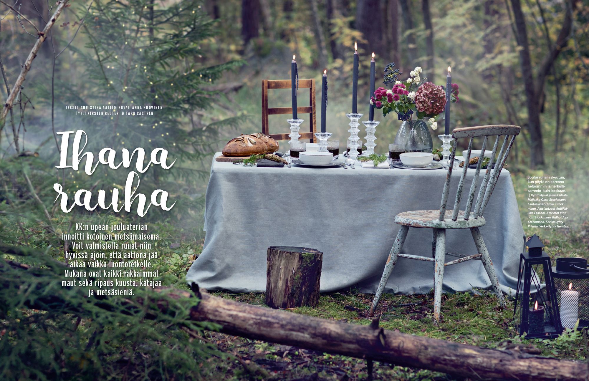 Tältä näyttää Kodin Kuvalehden jouluruokajutun avausaukeama lehdessä.