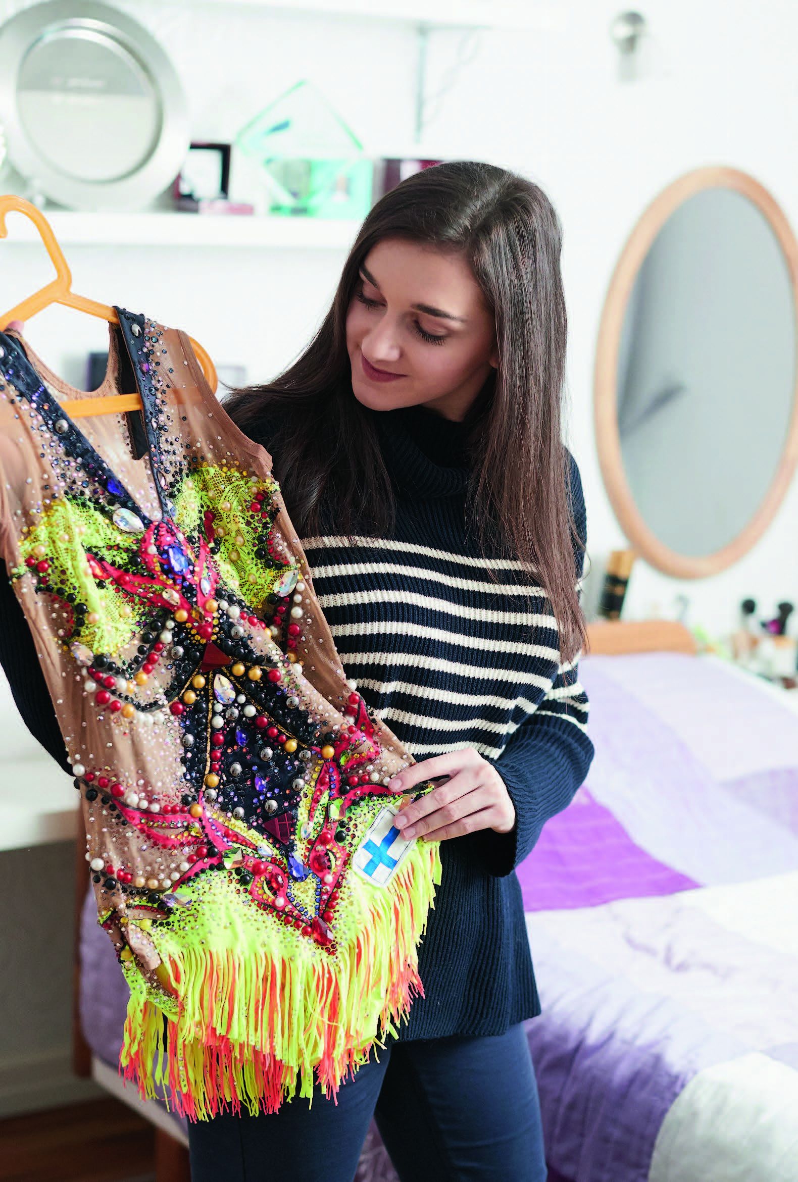 Kauden 2016 keilapuku on käsin tehty. ”Yksi puku maksaa helposti yli tuhat euroa”, Katja sanoo.