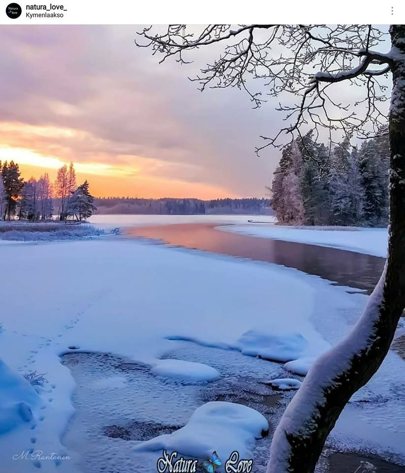 Auringonlasku Kouvolan Jyräänjoelta. – Minna Rantanen
