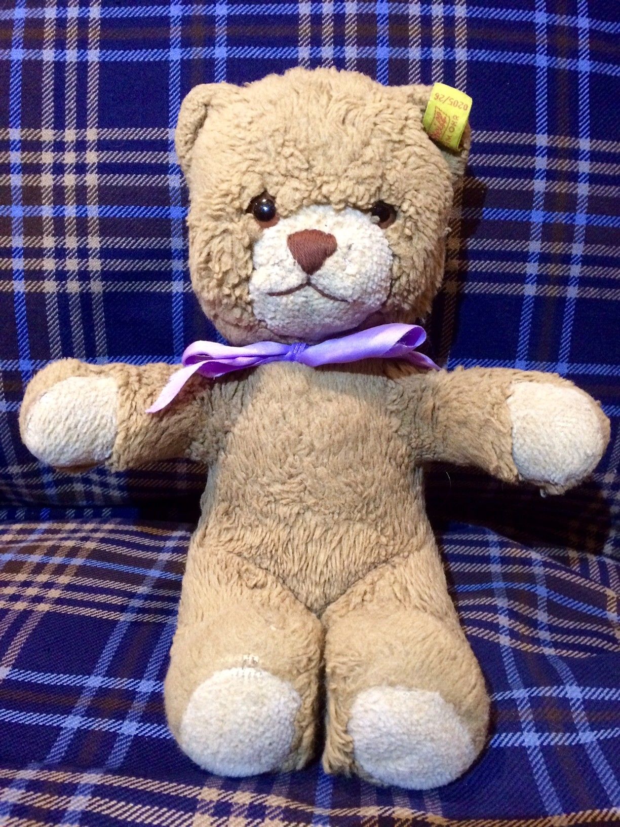 "Tyttöystäväni nalle on kokenut kovia. Se joutui nuorella iällä koiran hampaisiin ja kävi ihan oikeassa nallesairaalassa hoidettavana. Vino hymy ja tikit eivät onneksi menoa haittaa, ja karhu kulkee kolmikymppisen tyttöystäväni kanssa ihan kaikkialle." – Amy