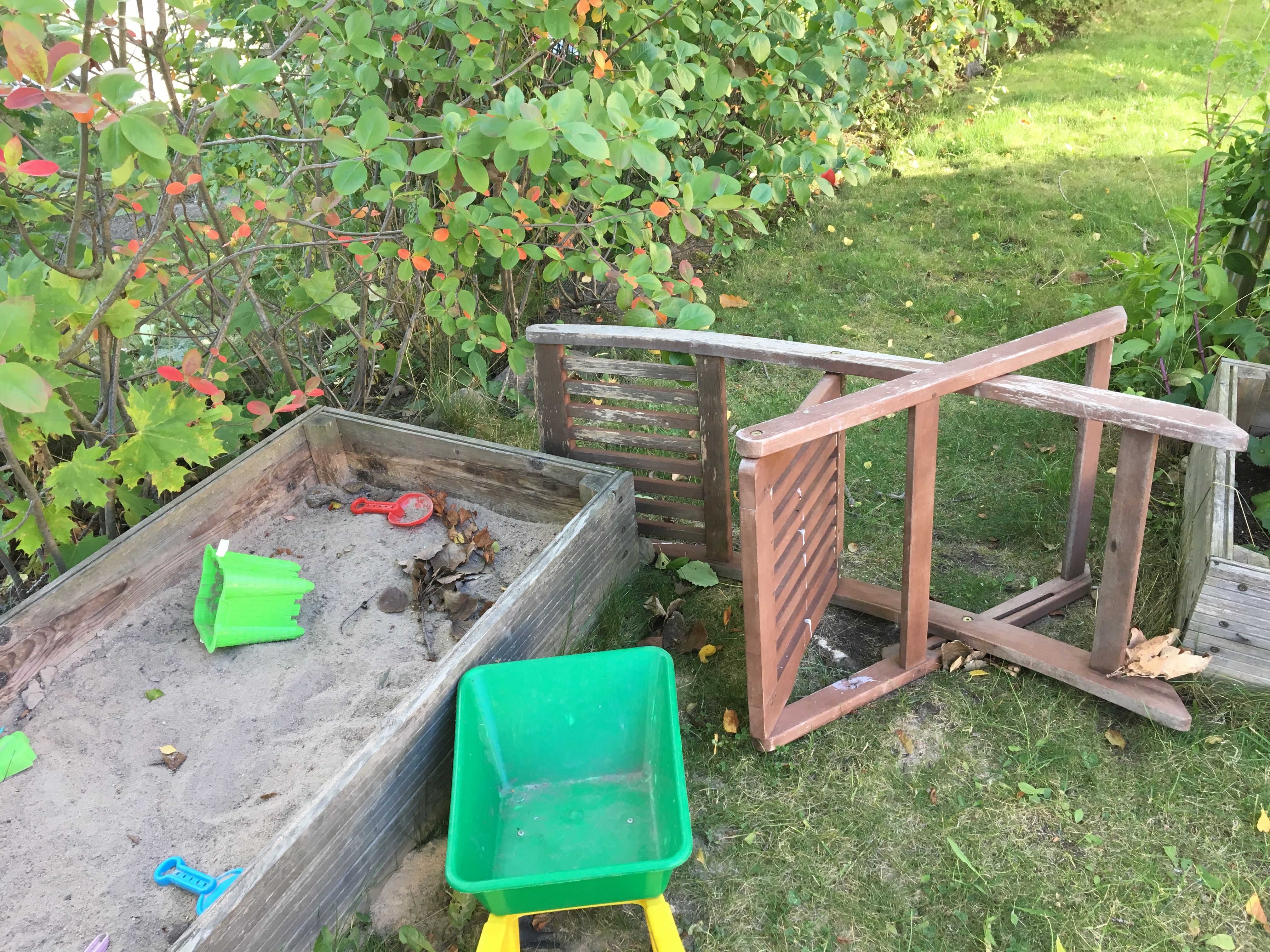 Pihatuoli on ihan hyvä väliaikaisportti.