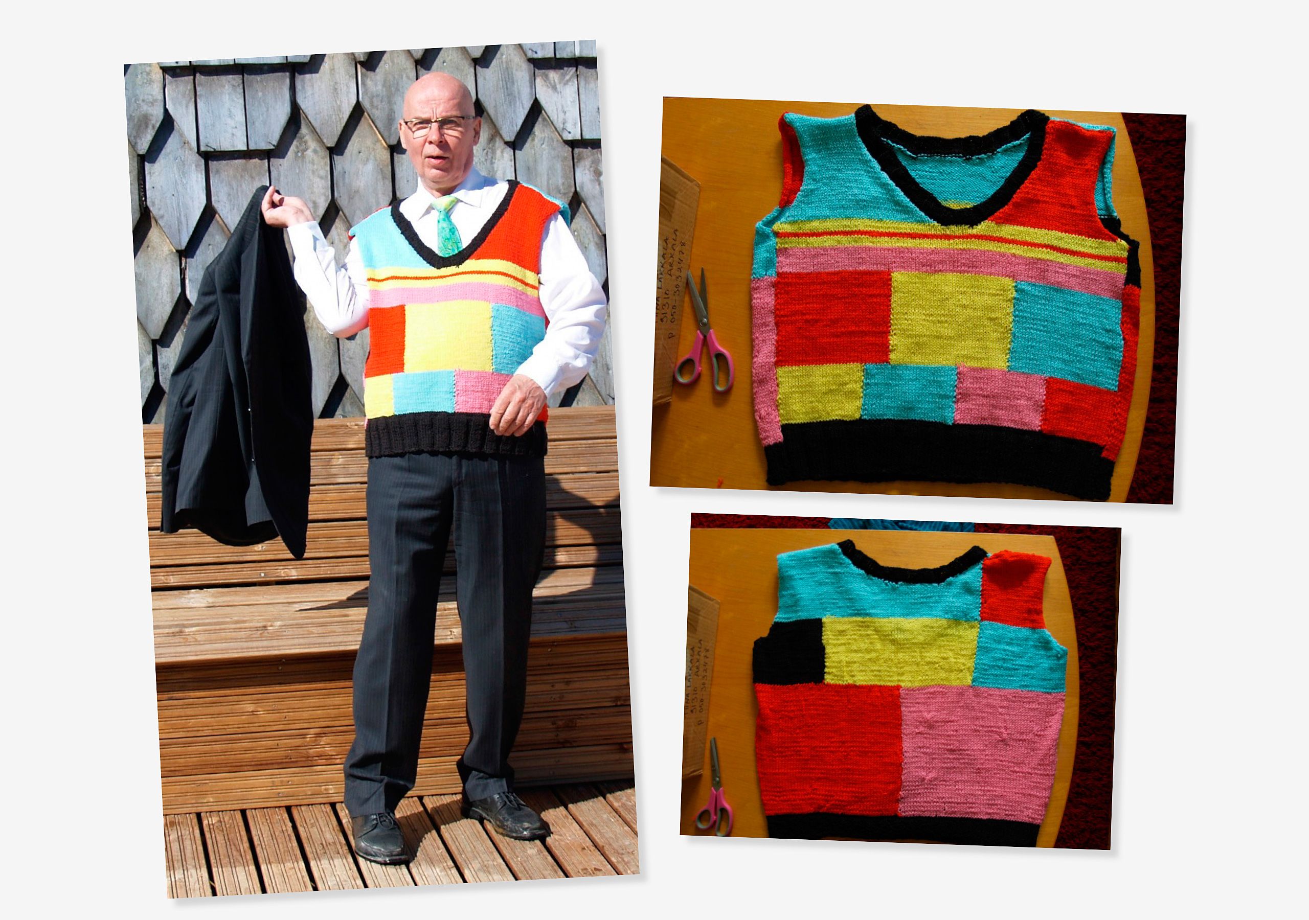 ”Kun opettelin neulomaan, opin myös, miten kunnioitettavaa on äitien ja mummojen tekemä työ puikkojen ja lankojen parissa. Eivät sukatkaan synny helposti. Jouluna pitäisi muistaa kiitellä enemmän myös pehmeistä paketeista”, Ari sanoo.