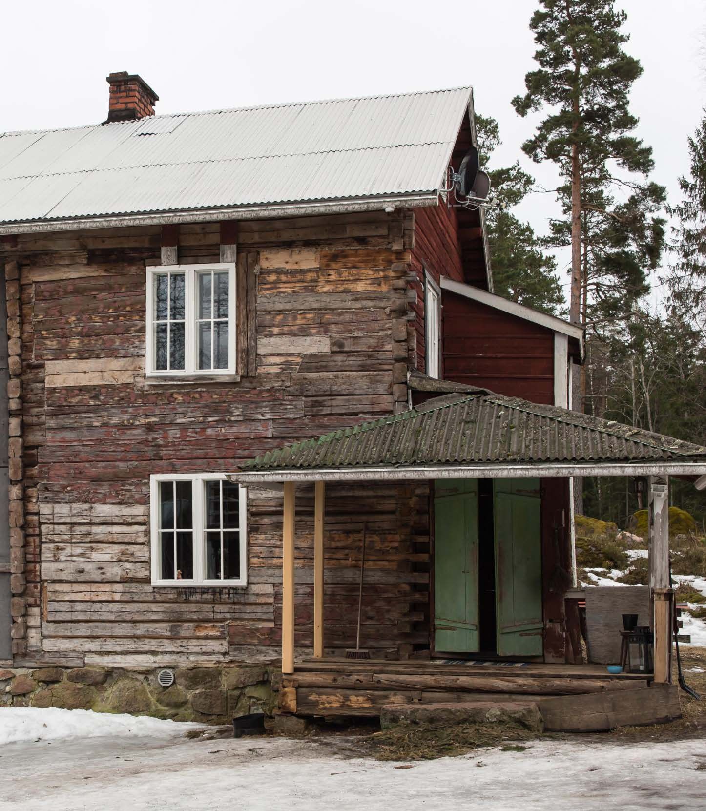 Rakkaus vanhaa hirsitaloa ja luonnossa asumista kohtaan voitti mukavuudenhalun. Kerran Miska tapasi kodin kuistilla hirven, metsän kuninkaallisen.