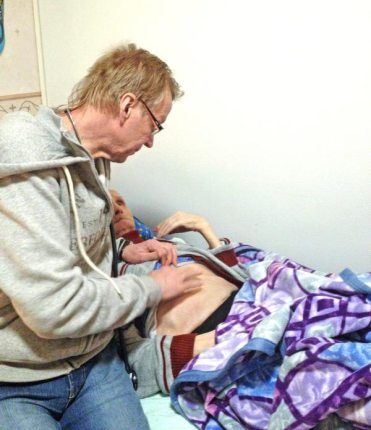 Kiersin potilaiden luona kahdessa hoivakodissa.