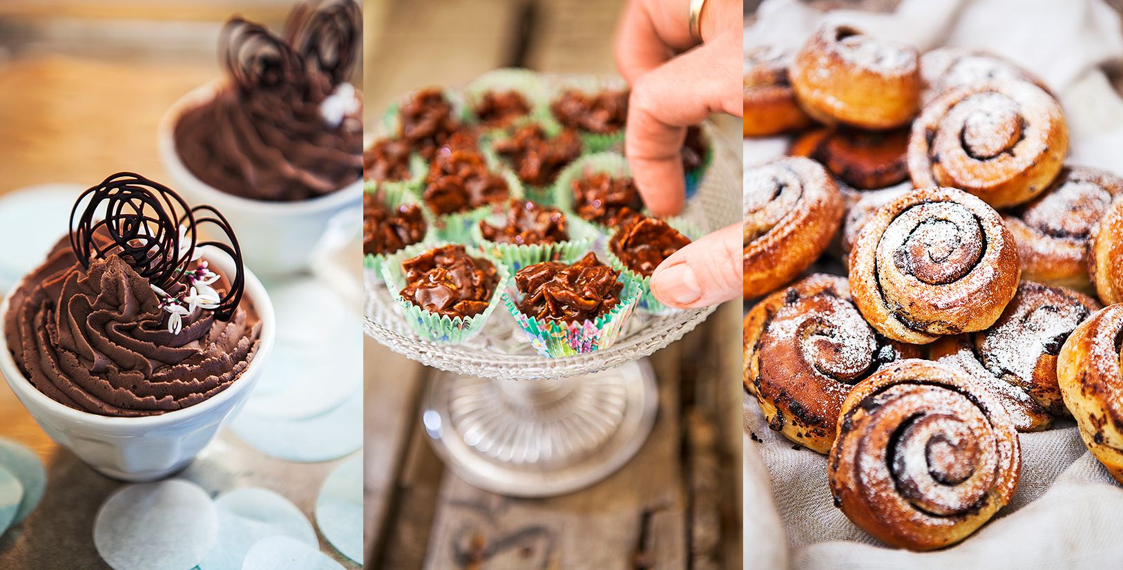 Suklaamoussen salaisuus piilee siihen lisätyssä liköörissä. Mostachones de Chocolate jättää suklaaviikset herkuttelijan ylähuulelle. Suklaahiput ilahduttavat pullien täytteessä. 