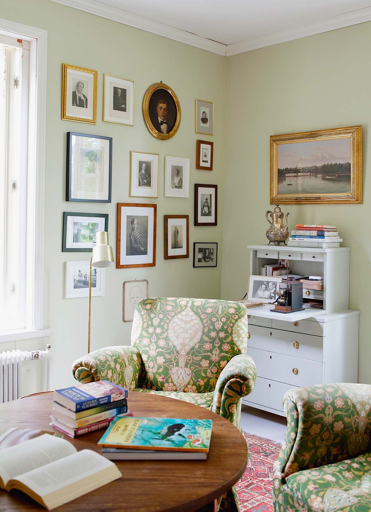 Kirjasto on ainoa huone, jonka Sofia ja Patrick ovat täysin uudistaneet.