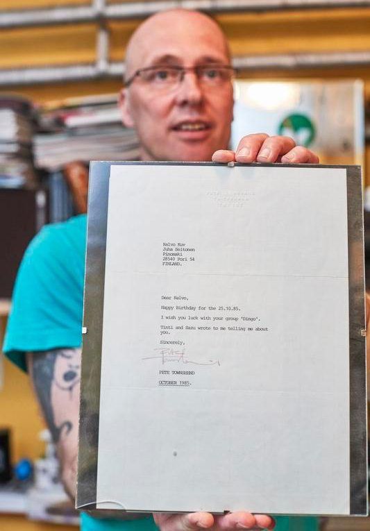 Juha tietää, millaista on fanittaa. The Who -yhtyeen Pete Townshendin lähettämä syntymäpäiväonnittelu on aarre.