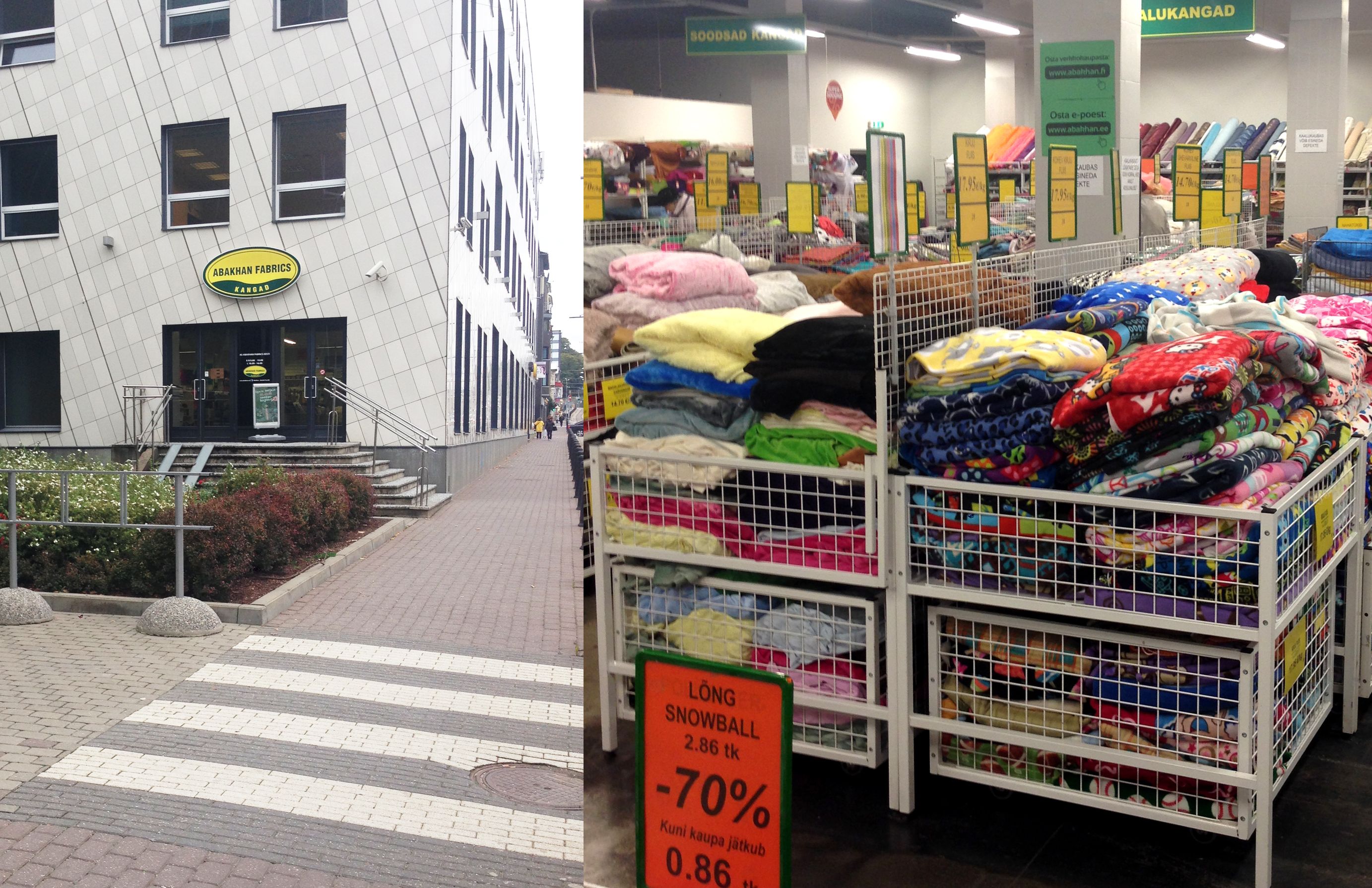 Abakhanin kangaskauppa sijaitsee samassa talossa Karnaluksin kanssa. Erityisesti palalaarit kutsuvat penkomaan. 