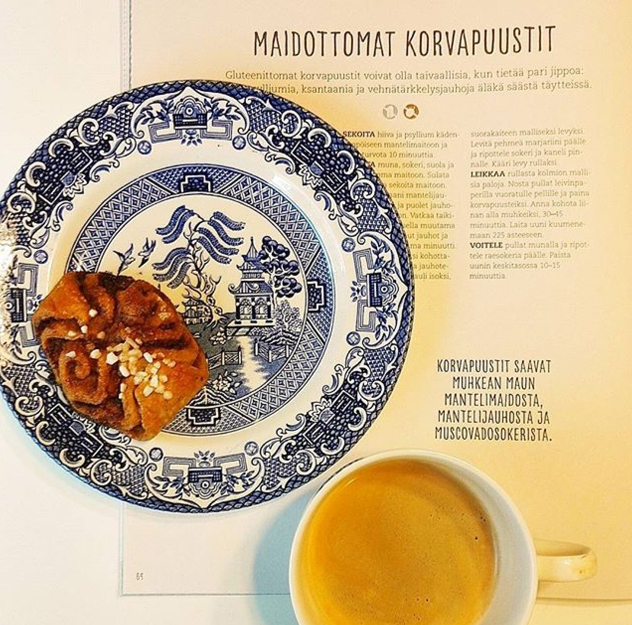 "Leivottiin papalle (ja ehkä vähän itselle) gluteenittomia ja maidottomia korvapuusteja.Täytyy sanoa, että nyt löytyi hyvä ohje. Parasta pullaa ikinä", toteaa instakäyttäjä @j.korkeasaari.