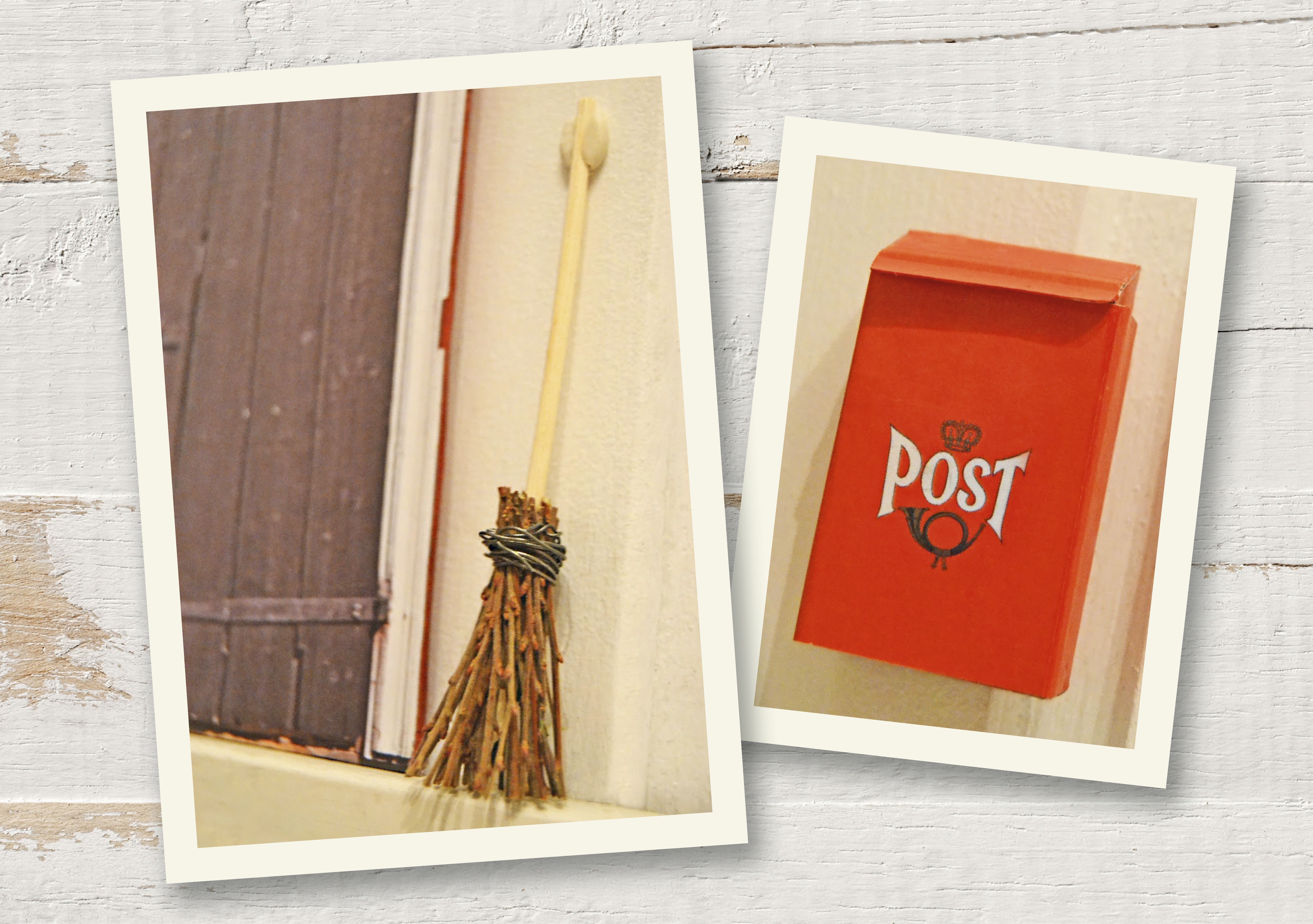 Luudan kokosin rautalangasta, ohuista pensaan oksista ja diffuuserin puutikusta. Bonuksena on tontun postilaatikko, joka on askarreltu tavallisesta tulitikkuaskista.